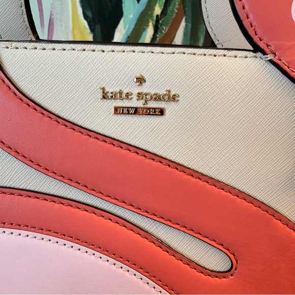 Preloved Kate Spade Novelty Tropical By The Pool Flamingo Sam Satchel Crossbody - Picture 3 of 15